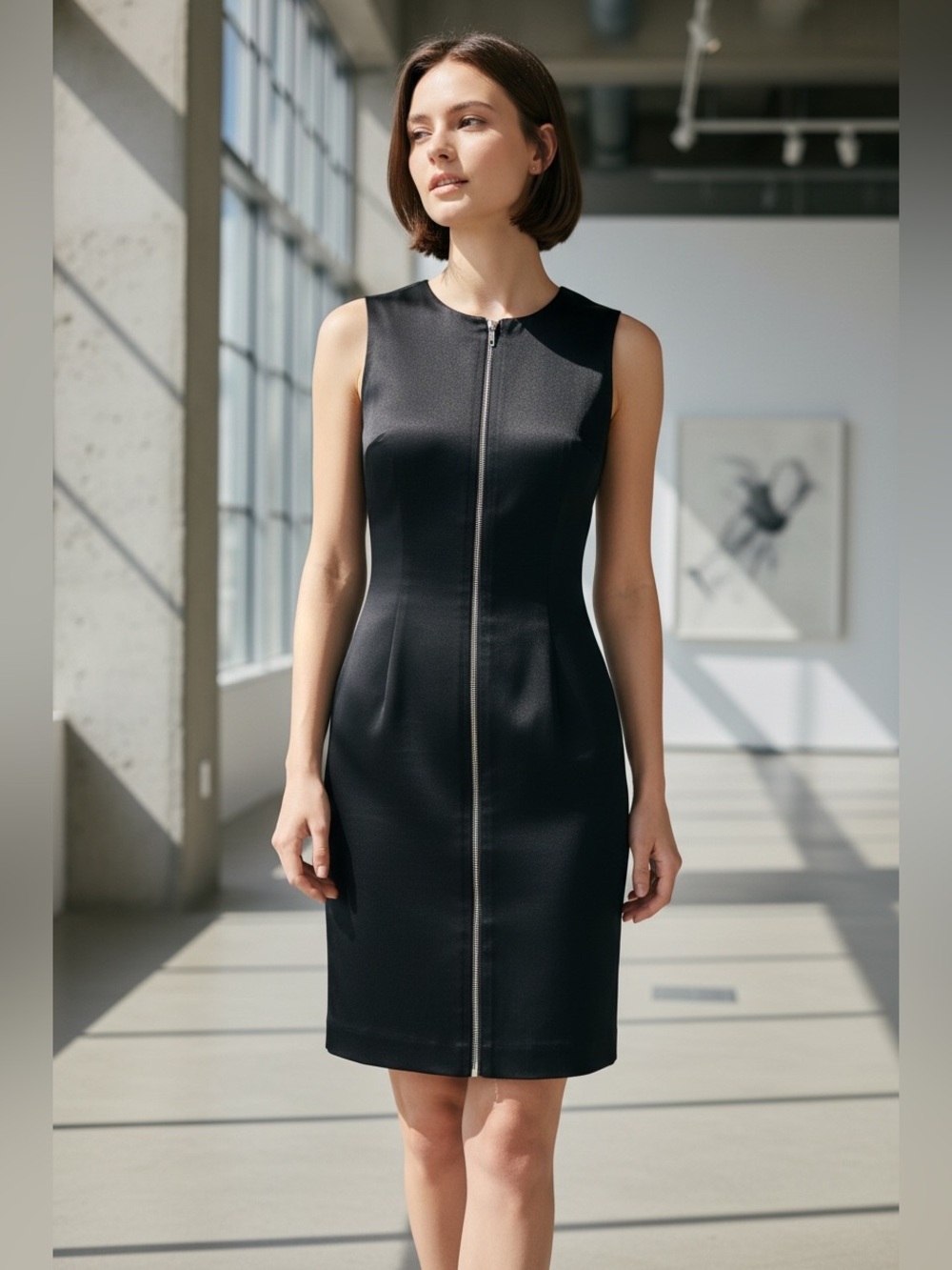 Caché Vintage 90’s Full Zip Front Sheath Dress